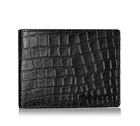 Men Leather Wallet - RFID Blocking, Slim & Stylish with Compartments and ID Window, Bifold Mens Wallet, Gift for Men, Crocodile Pattern, Black, 1 x 5 x 4 inches, Full Alligator