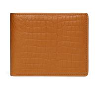 Men Leather Wallet - RFID Blocking, Slim & Stylish with Compartments and ID Window, Bifold Mens Wallet, Gift for Men, Crocodile Pattern, Tan Brown, 4 x 3 Inches, Full Alligator
