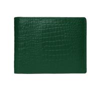 Men Leather Wallet - RFID Blocking, Slim & Stylish with Compartments and ID Window, Bifold Mens Wallet, Gift for Men, Crocodile Pattern, Green, 4x3 Inches, Full Alligator