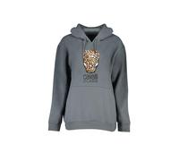 Men Leopard Head Hoodie CA28856- Gray Sweaters Cavalli Class Grey XL
