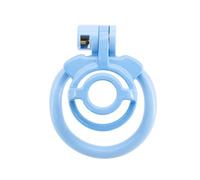Men Lightweight Chastity Locks Devices Plastic Inverted Sissy Cock Cage with 4 Penis Rings Adult Sex Game Toys Blue One Size