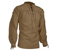 Men Linen Shirts, Men's National Style Long Sleeve Casual Bandage Shirt Comfortable Blouse for Daily Wear