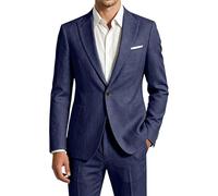 Men Linen Suits 2 Piece,Blazer and Pants Set for Mens,Casual Dress | Peak Lapel,Expandable Waist,Size XS-3XL,Regular Fit,Mens Summer Wedding Suit for Business,Work,Golf,Homecoming,Party,Daily