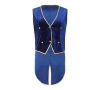 Men Lion Tamer Tailcoat Ringmaster Jacket Viking Tunic Vest Royal Blue XL