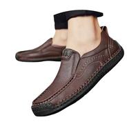 Men Loafers Authentic Beer Festival Men's Oxford Leather Shoes Oktoberfest Slip-Resistant Loafers for German Parties Weddings Casual Events & Pub Gatherings Brown