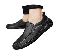 Men Loafers Authentic Beer Festival Men's Oxford Leather Shoes Oktoberfest Slip-Resistant Loafers for German Parties Weddings Casual Events & Pub Gatherings Black
