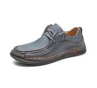 Men Loafers Beer Festival Men's Leather Shoes Oktoberfest Slip-Resistant Footwear Durable Sole for German Parties Casual Events Weddings & Pub Nights Blue