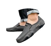 Men Loafers German Oktoberfest Leather Derby Shoes Slip-Resistant Formal Casual Footwear with Cushioned Insoles Durable Sole for for Beer Festival Parties & Celebrations Grey