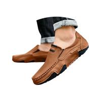 Men Loafers German Oktoberfest Leather Derby Shoes Slip-Resistant Formal Casual Footwear with Cushioned Insoles Durable Sole for for Beer Festival Parties & Celebrations Brown