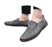 Men Loafers Oktoberfest Leather Brogues Slip-Resistant Footwear Casual Formal Shoes with Durable Sole for Beer Festival German Party Wedding Grey