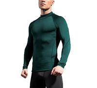 Men Long Sleeve Rash Vest UPF 50+ Rash Guard Compression Shirt Quick Drying Wetsuit Swimming Baselayer Top for Gym, Running, Cycling, Hiking, Training