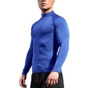 Men Long Sleeve Rash Vest UPF 50+ Rash Guard Compression Shirt Quick Drying Wetsuit Swimming Baselayer Top for Gym, Running, Cycling, Hiking, Training