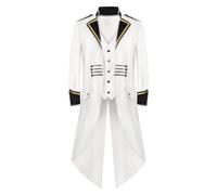 Men Medieval Costume Vintage Middle Length Jacket