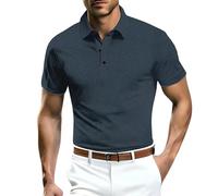Men Mesh Ice Silk Short-Sleeved Polo Shirts - Golf Polo Shirts Cool Breathable Solid Polo Shirt Simple Business Formal Polo Shirts Work Polo Shirts Casual Lapel Polo Shirt for Any Occasion Dark Gray