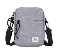 Men Messenger Bag Fashion Small Zipper With Shoulder Strap Light Shoulder Bag Abolish Work (Grey, One Size)