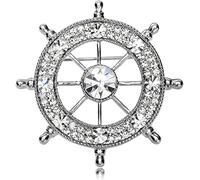 men metal brooch retro men's fashion jewelry crystal rhinestones suit badge collar lapel pin anchor brooches Made in China