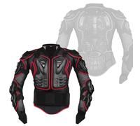 Men Motocross Full Body Armor Wear-Resistant Anti-Drop Motorcycle Jacket Bicycle Racing Protective Jacket Clothing Dirt Bike Chest Back Protect for Street MTB ATV BMX MX,Red-S