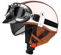 Men Motorcycle Half Helmet, Approved DOT Jet motorcycle helmet, Baseball Cap Helmets Skull Cap Helmets Unisex Motocross Helmet Cruiser helmets with Goggles Scooter Helmets 17,L=57-58cm