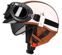 Men Motorcycle Half Helmet, Approved DOT Jet motorcycle helmet, Baseball Cap Helmets Skull Cap Helmets Unisex Motocross Helmet Cruiser helmets with Goggles Scooter Helmets 14,M=55-56cm