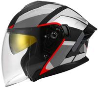 Men Motorcycle Helmet, Retro 3/4 helmets Motorcycle Open Face Helmets Moped Helmet with Double Visor Scooter Helmets for Unisex, Cruiser helmet Approved DOT, Skull Cap Helmets 2,M=56-58cm