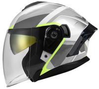 Men Motorcycle Helmet, Retro 3/4 helmets Motorcycle Open Face Helmets Moped Helmet with Double Visor Scooter Helmets for Unisex, Cruiser helmet Approved DOT, Skull Cap Helmets 1,2XL=63-64cm
