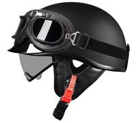 Men Motorcycle Helmets, Jet motorcycle helmet Cruiser helmet Approved DOT Scooter Helmets Baseball Cap Helmet with Goggles Motorcycle Open Face Helmets Unisex Skull Cap Helmets 13,XXL=61-62cm