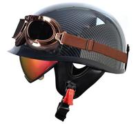 Men Motorcycle Helmets, Jet motorcycle helmet Cruiser helmet Approved DOT Scooter Helmets Baseball Cap Helmet with Goggles Motorcycle Open Face Helmets Unisex Skull Cap Helmets 11,XXL=61-62cm