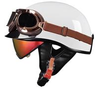 Men Motorcycle Helmets, Jet motorcycle helmet Cruiser helmet Approved DOT Scooter Helmets Baseball Cap Helmet with Goggles Motorcycle Open Face Helmets Unisex Skull Cap Helmets 31,XXL=61-62cm