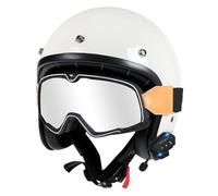 Men Motorcycle Jet Helmet, German Style Half Helmet, DOT Approved Motorcycle Helmets, Cruiser Helmets with Bluetooth Motorcycle Open Face Helmets Unisex, Baseball Cap Helmet 3,M=57-58cm