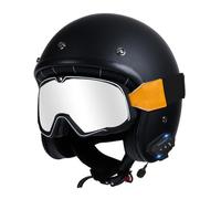 Men Motorcycle Jet Helmet, German Style Half Helmet, DOT Approved Motorcycle Helmets, Cruiser Helmets with Bluetooth Motorcycle Open Face Helmets Unisex, Baseball Cap Helmet 6,XL=61-62cm