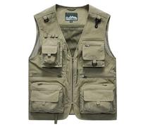 Men Multi-Pocket Vest Unloading Quick Dry Mesh Sleeveless Jacket Male Solid Photographer Waistcoat Army EN8 Vest M