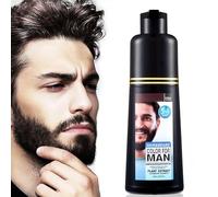 Men Mustache & Beard Dye for Gray Hair to Black, Beard Dye for Men Black in 5 Minutes for Easy Application, Natural Black Beard Color & Hair Dye Shampoo for Facial Gray Hair Coverage 200ml.