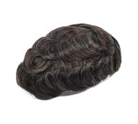 Men Natural Human Hair Topper With Grey Man Toupee Men's Capillary Prothesis Swiss Lace PU Indian Wigs for Men Hair Topper(210#)