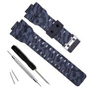 Men Natural Resin Watch Strap Replacement Watch Strap Compatible with G-Shock GD120/GA-100/GA-110/GA-100C (Camouflage-Grey)