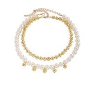 men necklace chain friendship 2Pcs/Set Imitation Pearl CCB Beaded Choker Necklace for Women Elegant Multi-layer Collar Chain Trendy Jewelry on the Neck gift