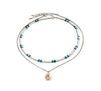 men necklace chain friendship 2Pcs/Set Trendy Coconut Husk Wooden Bead Choker Necklace for Men Retro Gold Color Conch Pendant Necklace Male Jewelry New gift