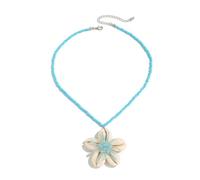 men necklace chain friendship 3 Colors Boho Scallop Flower Pendant Necklace for Women Aesthetic Acrylic Seed Beads Choker Summer Beach Neck Jewelry Y2K gift