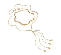 men necklace chain friendship 3Pcs/Set Multi-layer Flat Snake Chain Necklace Women Aesthetic Sequin Love Heart Long Pendant Necklace Party Jewelry gift