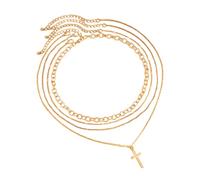 men necklace chain friendship Hip Hop Cross Pendant Necklace for Women Trendy Multi Layer Gold Color Chain Necklace Fashion Neck Jewelry 2025 New gift