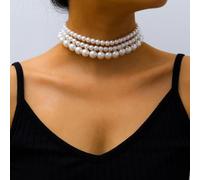 men necklace chain friendship Multi-Layer White Imitation Pearl Necklace Bead Chain Punk Ladies Wedding Short Clavicle Necklac Girl Charm Banquet Jewelry gift