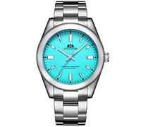 Men New Automatic Self Wind Mechanical Stainless Steel Luxury Red Yellow Sky Blue Green Colorful Rainbow Dial Fashion Watch-Sky Blue