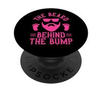 Men New Dad Pregnancy Announcement The Beard Behind The Bump PopSockets Adhesive PopGrip
