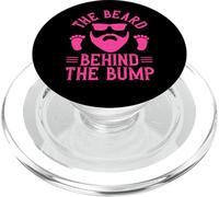 Men New Dad Pregnancy Announcement The Beard Behind The Bump PopSockets PopGrip for MagSafe
