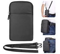 Men Nylon Cell Phone Crossbody Purse Bag Waist Pouch Compatible for Galaxy S25 Ultra S24 Ultra Note 20 S25+ S24+ S24 FE S23 FE A16 A35 A55 / iPhone 16 Pro Max 16 Plus/Pixel 9 Pro 8a (Grey)