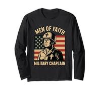 Men of Military Chaplain US Flag Chaplain Long Sleeve T-Shirt