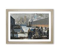 Men of The Docks by George Bellows Framed Print | A2 Oak Framed Wall Art | Ready to Hang | Modern Nature Picture | Living Room Bedroom Lounge Office