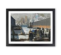 Men Of The Docks By George Bellows Framed Wall Art Print A3 Black