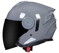 Men Open Face Motorcycle Helmets Motocross Helmets DOT Approved, Moped Helmet with Dual Visor Skull Cap Helmets for Unisex, Baseball Cap Helmets, for Cruiser Scooter Chopper 9,2XL=63-64cm