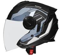 Men Open Face Motorcycle Helmets Motocross Helmets DOT Approved, Moped Helmet with Dual Visor Skull Cap Helmets for Unisex, Baseball Cap Helmets, for Cruiser Scooter Chopper 6,XL=61-62cm