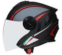 Men Open Face Motorcycle Helmets Motocross Helmets DOT Approved, Moped Helmet with Dual Visor Skull Cap Helmets for Unisex, Baseball Cap Helmets, for Cruiser Scooter Chopper 16,XL=61-62cm